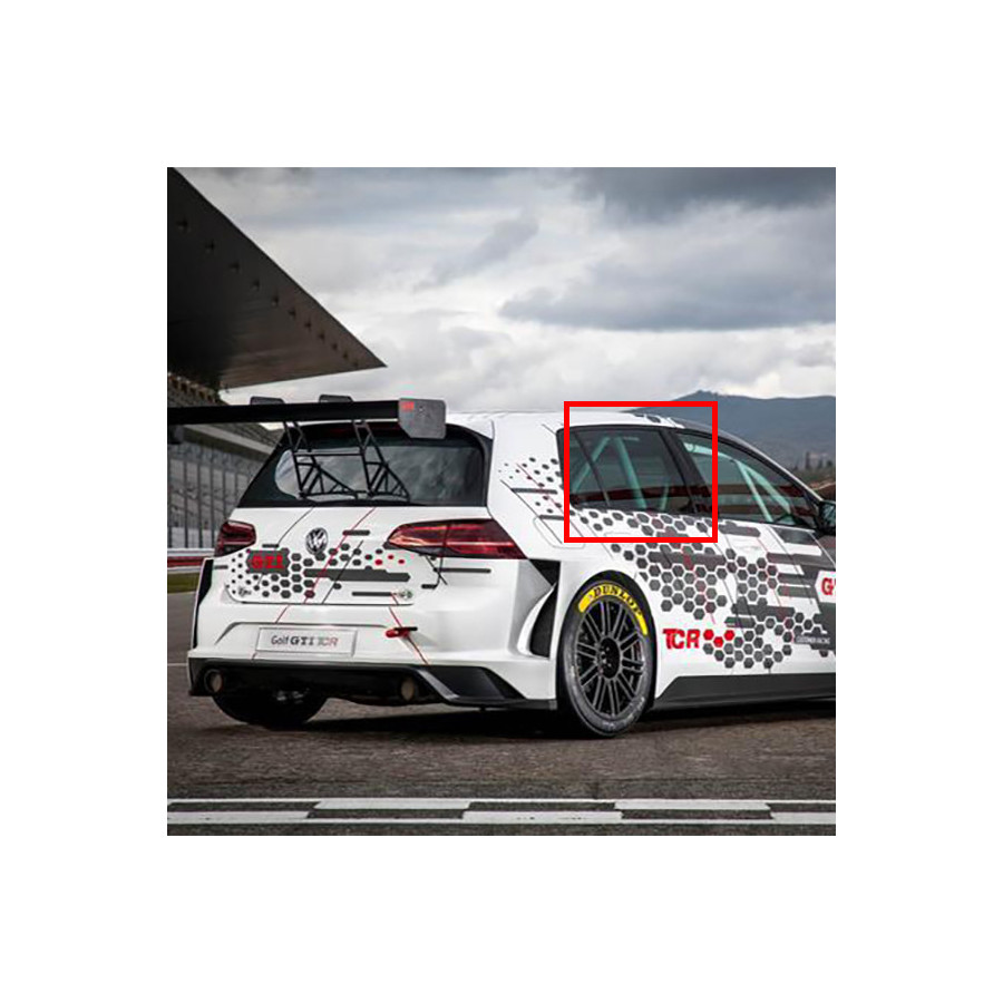 Makrolon rear side window Volkswagen Golf 7 TCR 